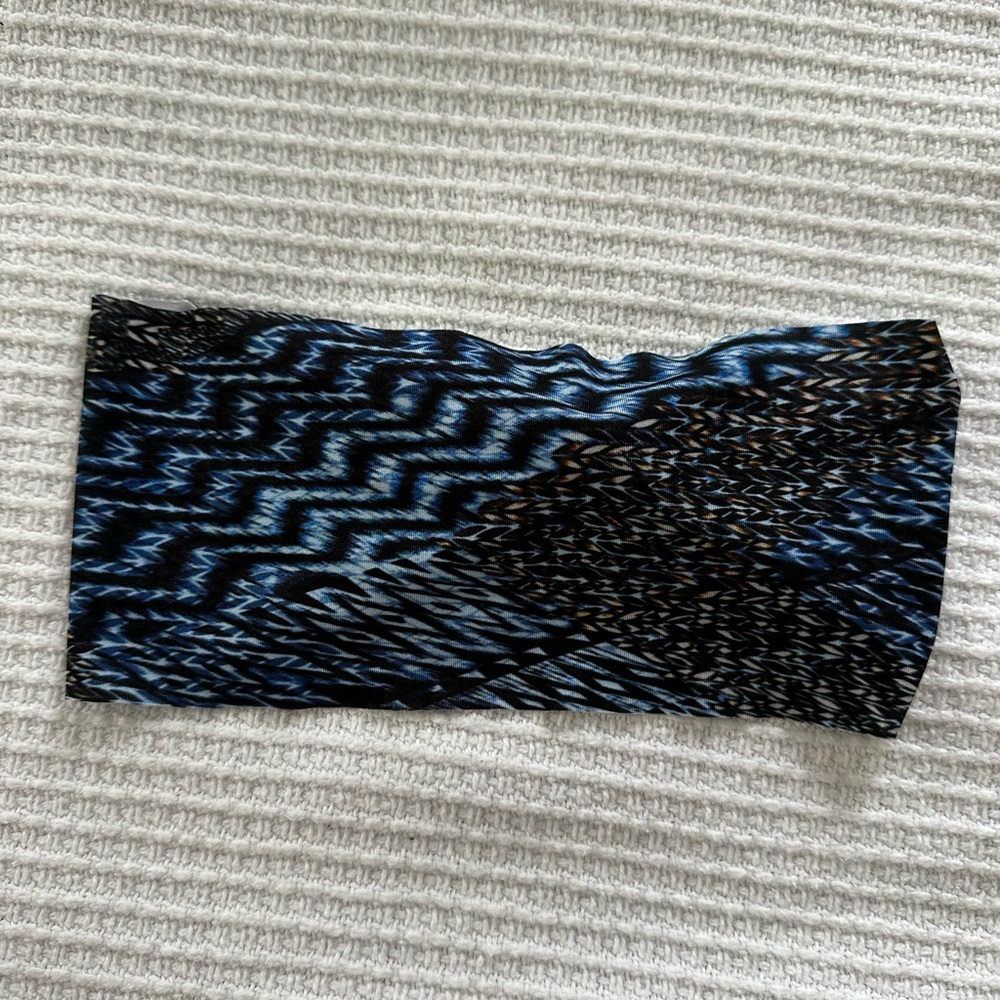 Blue and Black Patterned Hippie Runner Headband